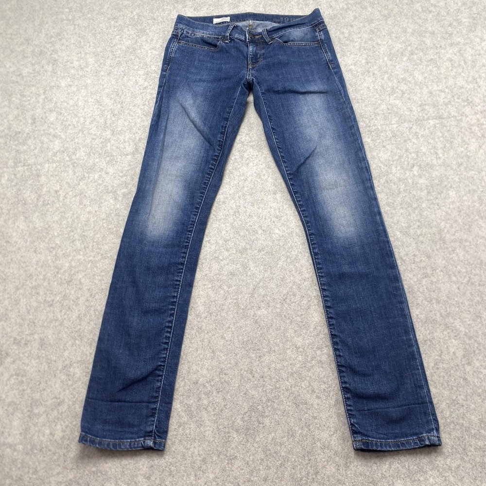 Gap 1969 Always Skinny Jeans Womens 2 26 Blue Low Rise Stretch Denim 28x30